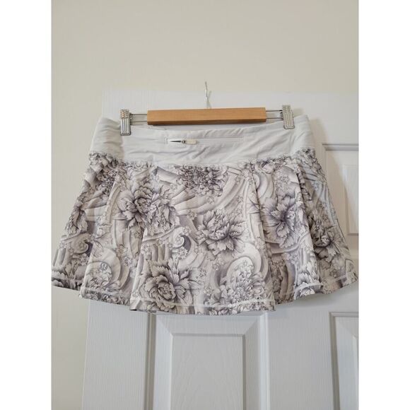 Lululemon Pace Rival Skirt Mini Twine White Multi / White 10 - Picture 2 of 9